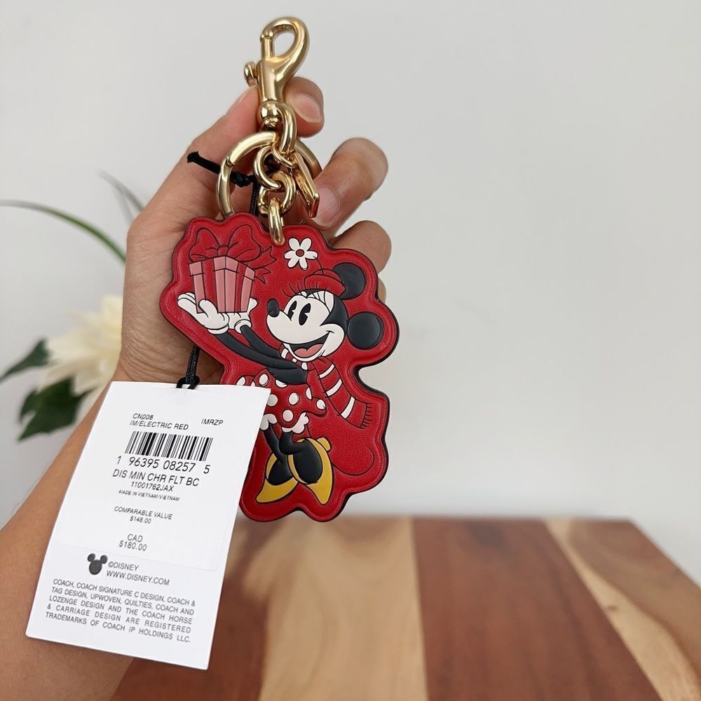 NWT Disney X Coach Minnie Mouse Bag Charm - Picture 2 of 5